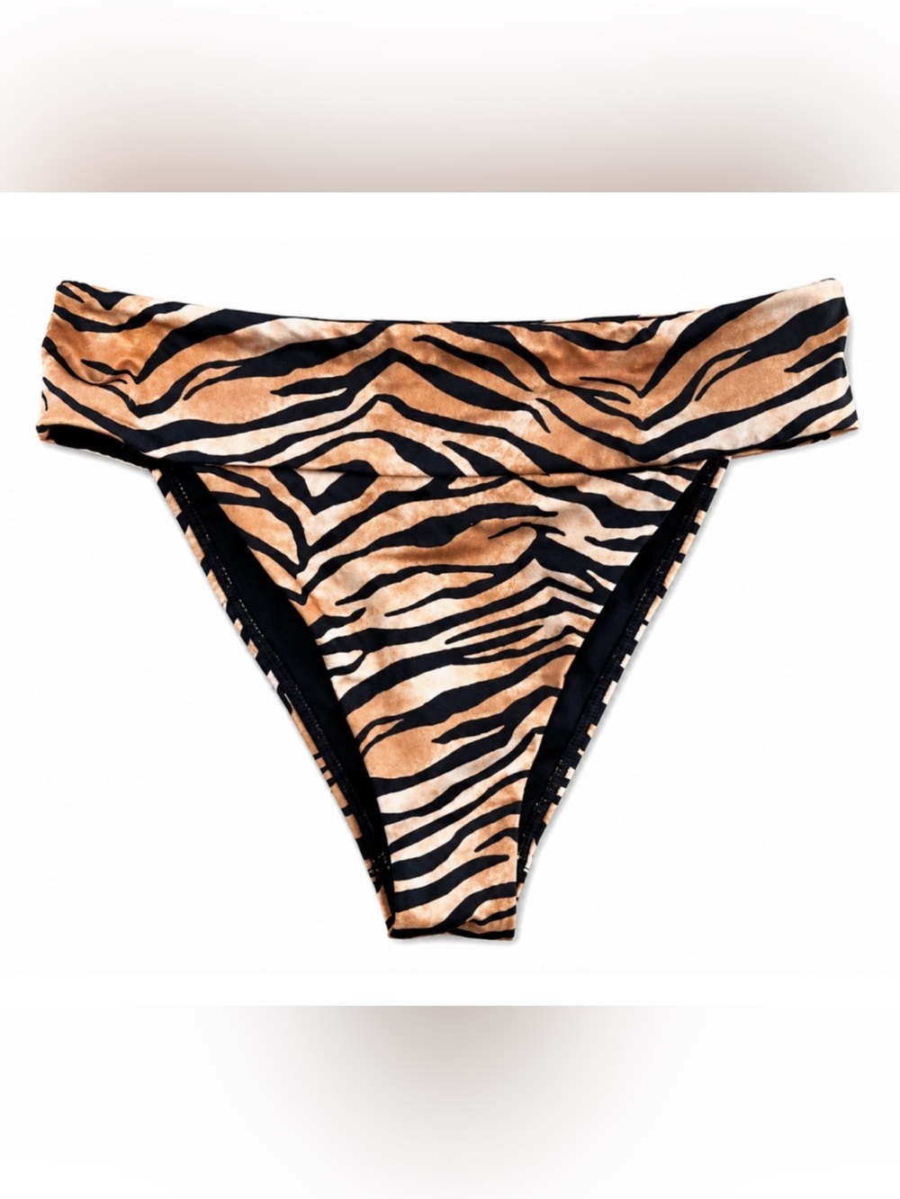 KENDALL & KYLIE PACSUN TIGER ANIMAL PRINT HIGH WAIST BIKINI SWIMSUIT BOTTOMS S